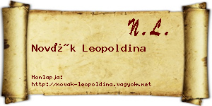 Novák Leopoldina névjegykártya